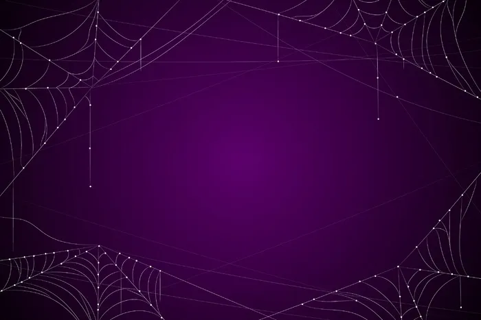 深紫色万圣节背景与蛛网eps,ai矢量模版下载