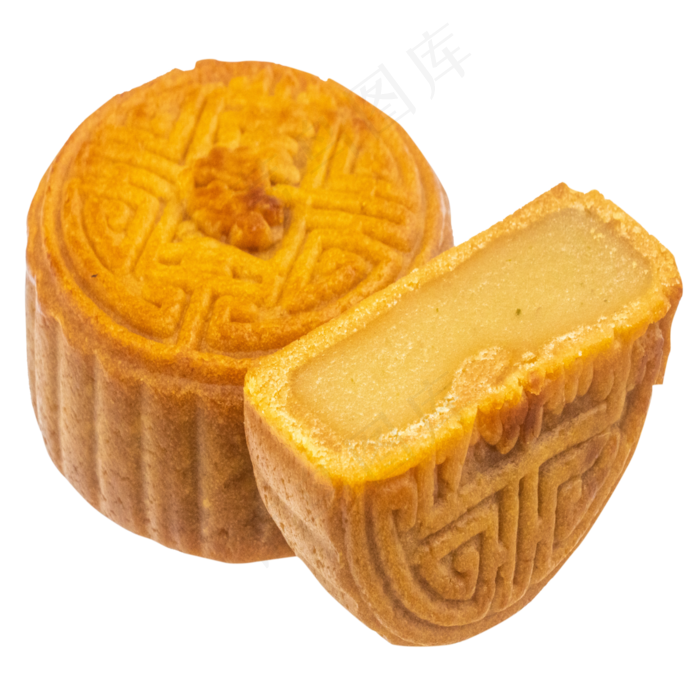 切开莲蓉月饼