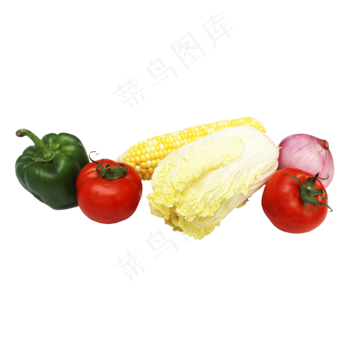 甜椒西红柿娃娃菜玉米蔬菜组合(2000X2000(DPI:300))