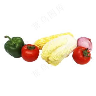 甜椒西红柿娃娃菜玉米蔬菜组合