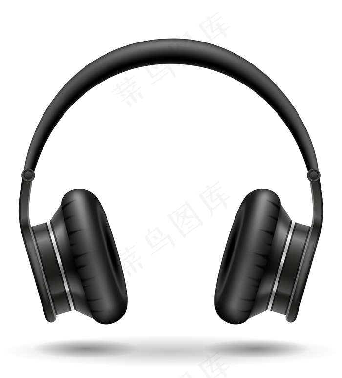 逼真的黑白耳机