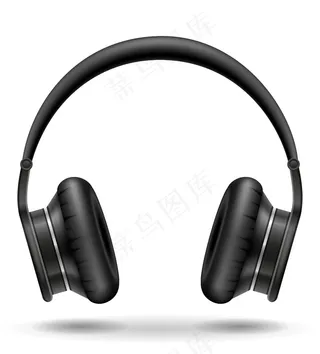 逼真的黑白耳机