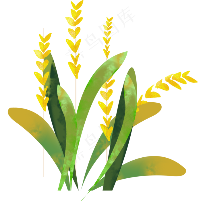 秋季秋收稻子插画