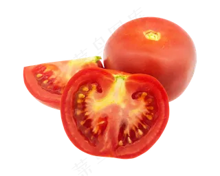 红色切开西红柿