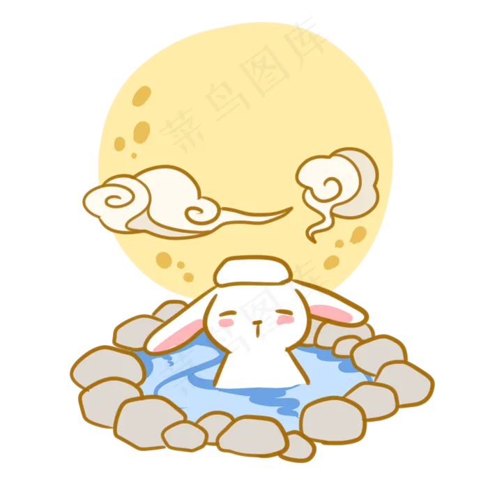 玉兔泡温泉(2100X2100(DPI:300))psd模版下载