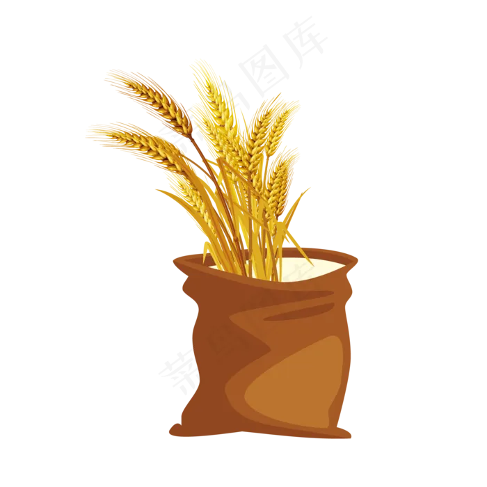 黄色的麦穗和袋子(3508X2480(DPI:299))ai矢量模版下载