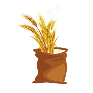 黄色的麦穗和袋子