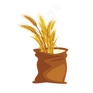 黄色的麦穗和袋子