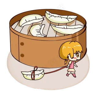 立冬吃饺子可爱饺子娃娃