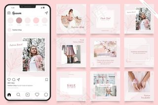 Instagram社交媒体贴吧，用于时装促销