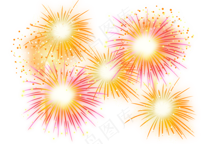 新年春节烟花四射