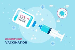 卡通冠状病毒疫苗背景