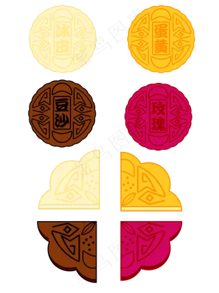 中秋节月饼商用元素