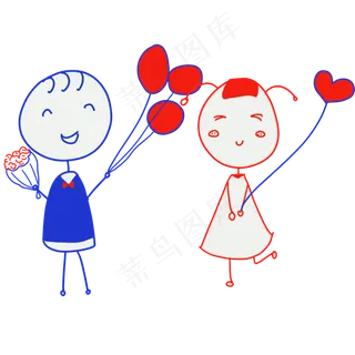 手绘卡通简约男孩女孩