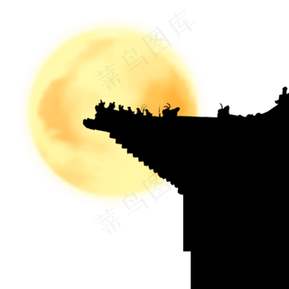 中秋故宫角楼月光景色