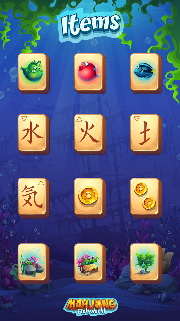 麻将鱼世界插画