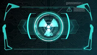 虚拟现实。未来派vr抬头显示器。科幻头盔hud，gui，ui。未来显示数据，速度表和统计面板。