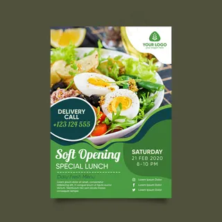 健康食品餐厅海报模板