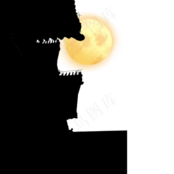 中秋节故宫角楼的月亮(2000X2000(DPI:300))psd模版下载
