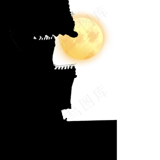 中秋节故宫角楼的月亮