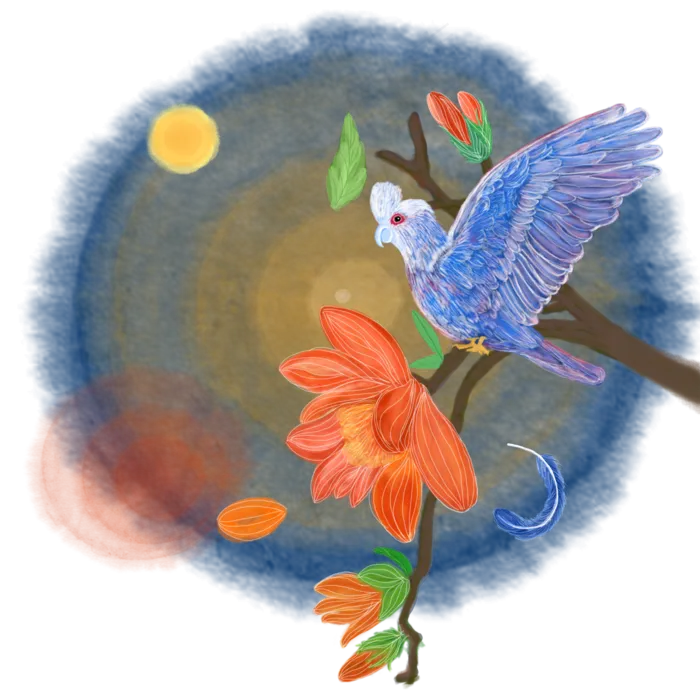 中国风水墨水彩中秋节花好月圆喜(2000X2000(DPI:300))psd模版下载