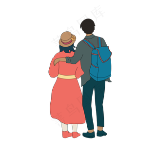 矢量情侣人物背影设计