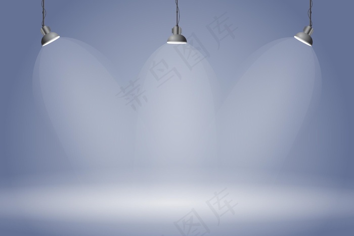 聚光灯背景深蓝色工作室