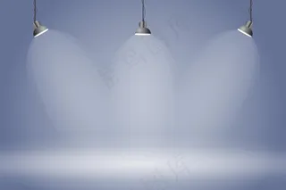 聚光灯背景深蓝色工作室