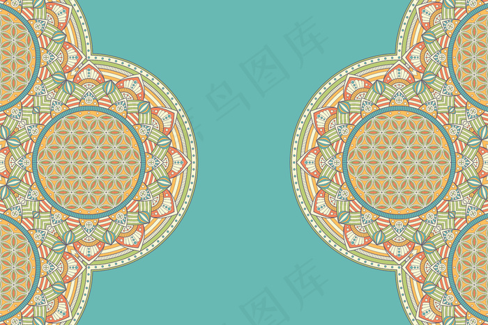 金色矢量豪华装饰曼荼罗设计背景