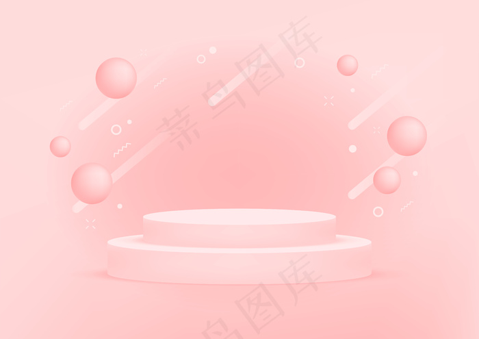 空的讲台工作室粉红色的产品展示与复制空间的背景。eps,ai矢量模版下载