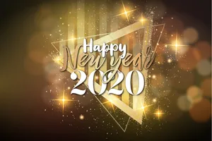 现代欢乐新年背景，豪华框架