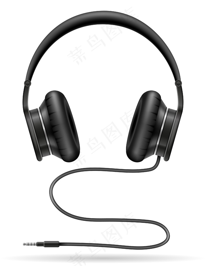 逼真的黑白耳机