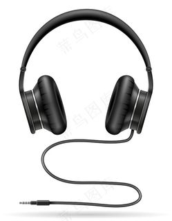 逼真的黑白耳机