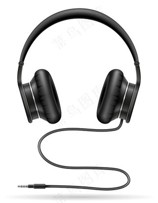 逼真的黑白耳机