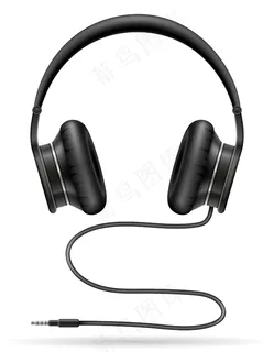 逼真的黑白耳机 逼真的黑白耳机