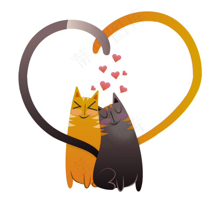 猫爱情七夕爱心(1580X1430(DPI:300))psd模版下载