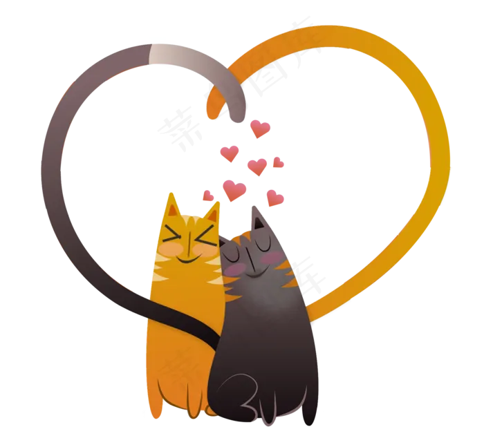 猫爱情七夕爱心(1580X1430(DPI:300))psd模版下载