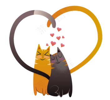 猫爱情七夕爱心