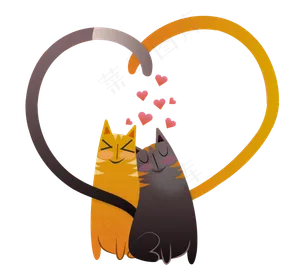 猫爱情七夕爱心