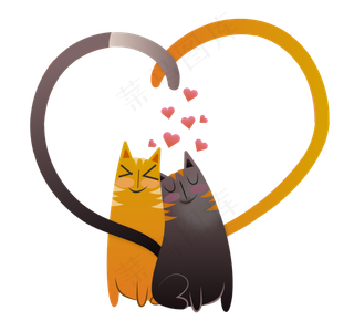 猫爱情七夕爱心