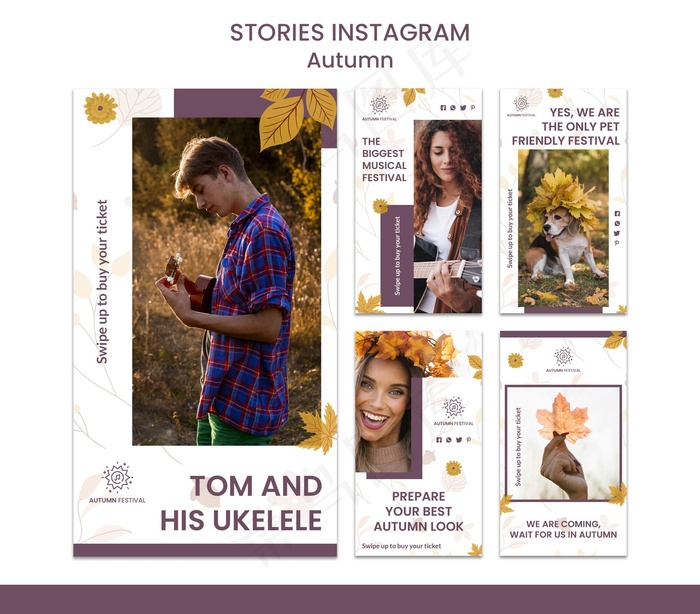 秋季音乐会Instagram故事集psd模版下载