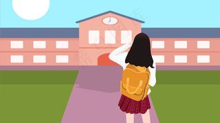 开学季背书包的学生