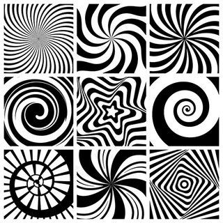 催眠背景。圆形漩涡壁纸螺旋扭曲圆形几何抽象线系列。