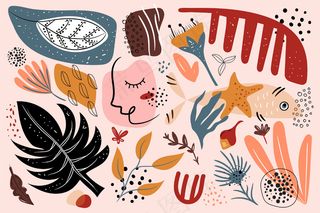 手绘抽象有机形状背景