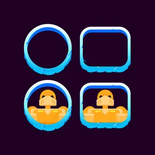 带有角色头像预览的游戏ui冰冬边界集