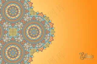 金色矢量豪华装饰曼荼罗设计背景