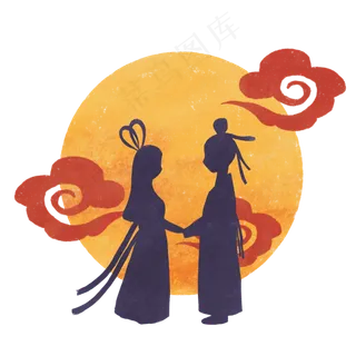 七夕情人节牛郎织女鹊桥相会装饰
