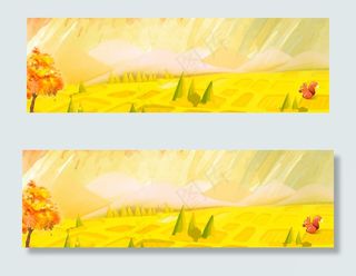 简约文艺黄色秋季banner