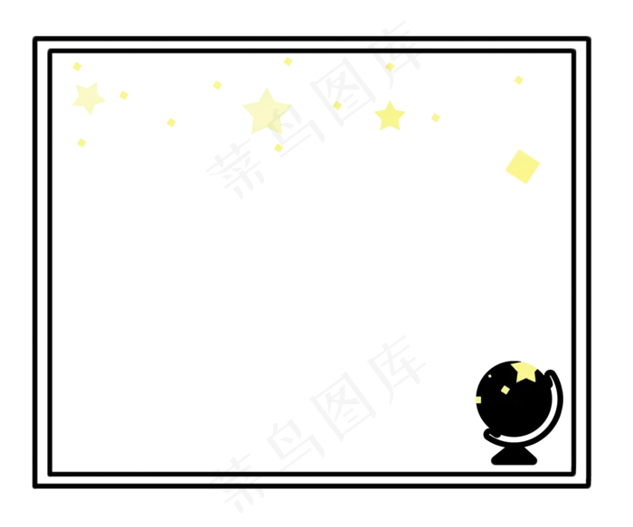 地球仪教师节边框(2200X1832(DPI:300))psd模版下载