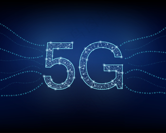 带多边形网格的5g符号，二进制代码。eps,ai矢量模版下载